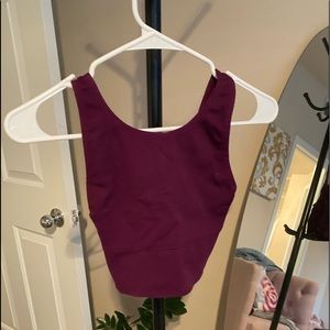 Purple work out top / sports bra - crop top